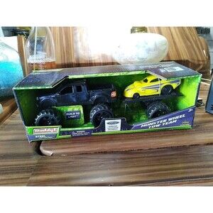 Buddy L Ford Truck Monster Wheel Tow Team Black W/ Trailer & Dragster Car new
